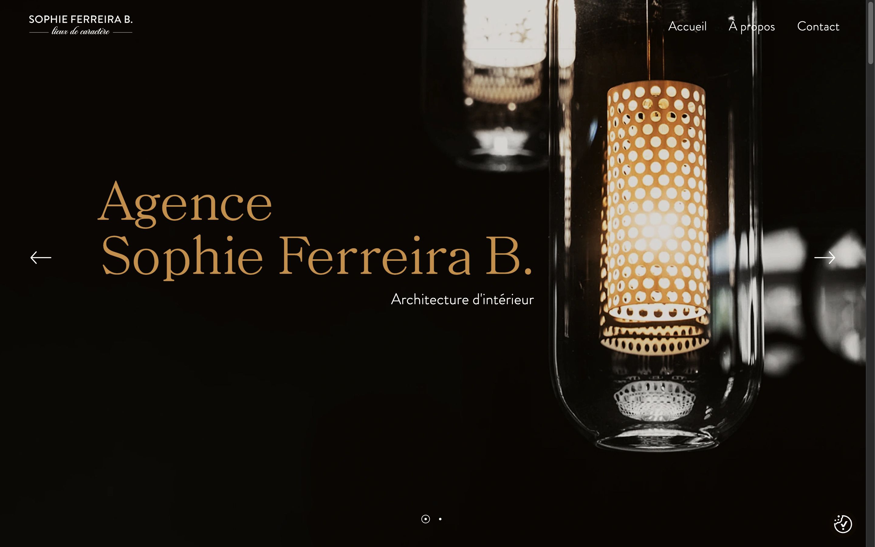Home page of the Sophie Ferreira B. site — interior architect, characterful spaces